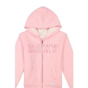 Roxy Girls Hoodie Sweatshirt Lined Sherpa Pink Size Small NWT